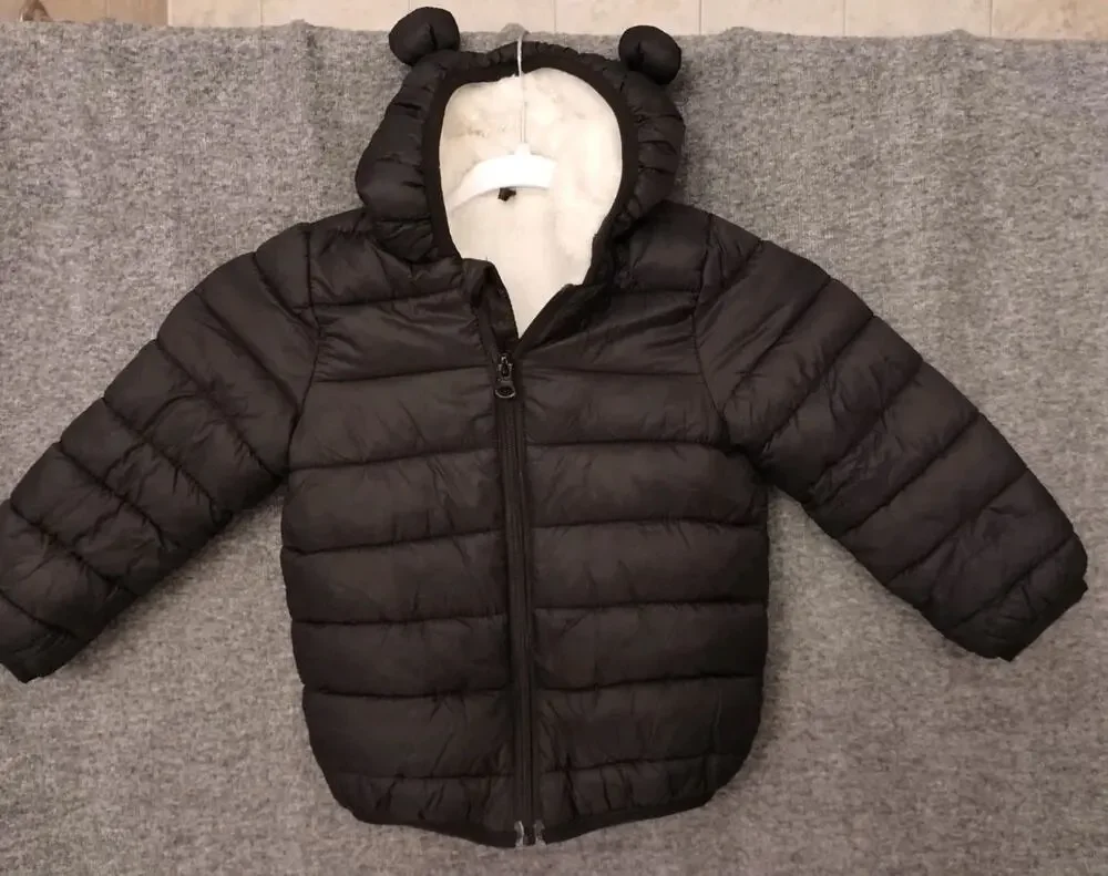 Cecorc Puff Jacket Baby 2T Puffer Coat Hooded Zip Black